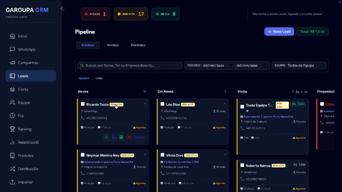 Demonstração na Prática da Plataforma Garoupa CRM